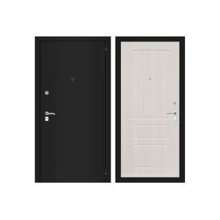 Входная дверь Labirint CLASSIC шагрень черная 03 - Сандал белый