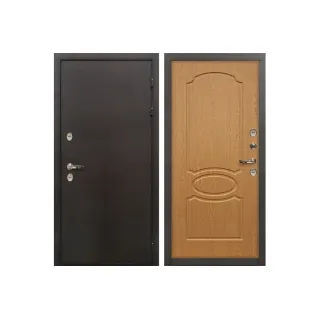 Входная металлическая дверь с терморазрывом Лекс Термо Сибирь 3К Дуб натуральный (панель №15)